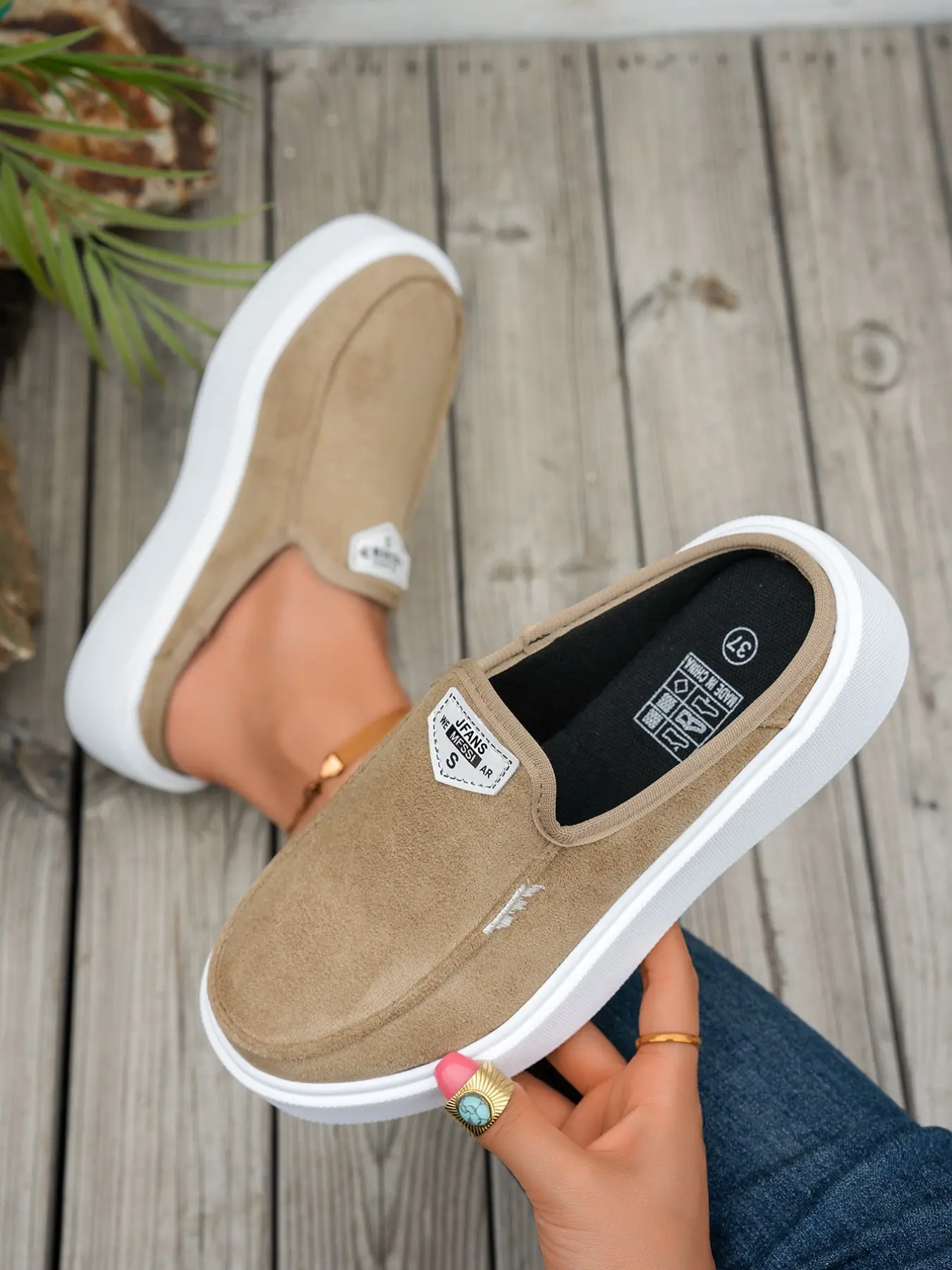 2026 Women's New Thick-Soled Mules, Rubber Slip-Ons in Brown, Black, Gray, Green, Pink, Leopard Print, Colorful, Milk-Colored & Black-and-White, Large Size, Comfortable Casual Slip-On Shoes for School & Vacation