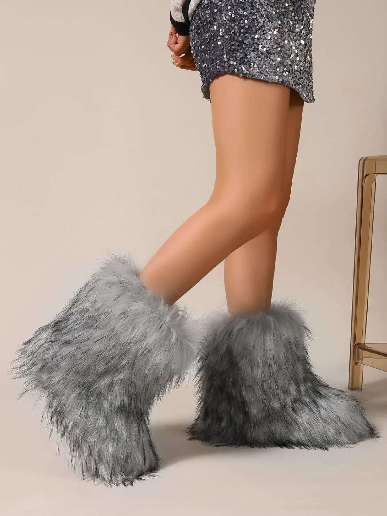 Women's Plush Short Boots, Fluffy Winter Warm Ankle Boots, Fashion Soft Plush Snow Boots, Perfect for Parties and Daily Wear