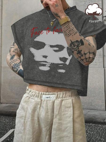 Men's Solid Color Crop Tank Top, Regular Fit Casual Sleeveless Round Neck Top for Summer, Fashion Men's Clothes for Daily Wear