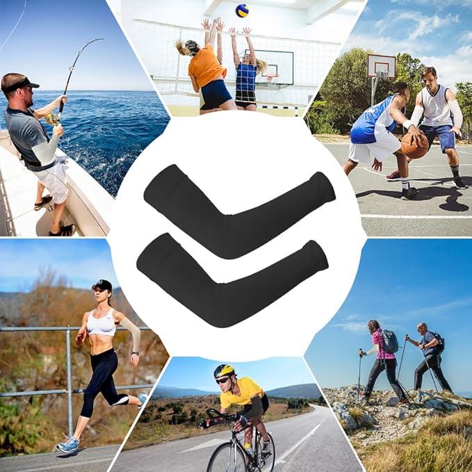 [Best Gifts in 2025] Arm Sleeves for Men and Women – Breathable, Moisture Arm Sleeves Designed for Both Men and Women - A Pair / 2 Pair（Black）