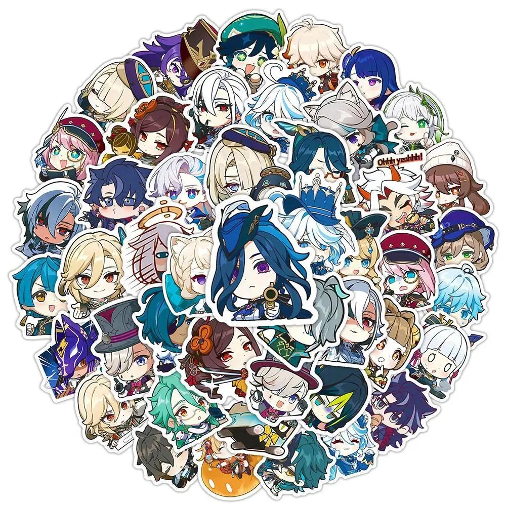 10/30/50pcs Genshin Impact Anime Game Stickers Cartoon Girls Decals DIY Skateboard Fridge Luggage Cute Graffiti Sticker Toy Gift