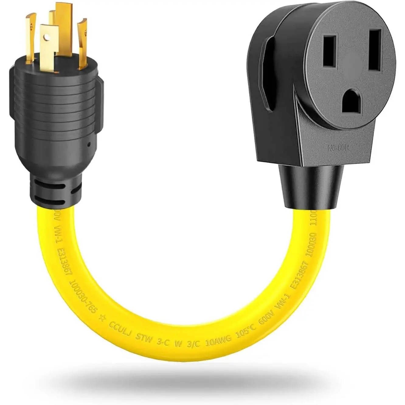 4 Prong Twist Lock to 3 Prong Welder Plug Adapter 220V, NEMA L14-30P to 6-50R Generator to Welding Converter Cord, 30 Amp Male to 50 Amp Female, 10 AWG*3C 1FT