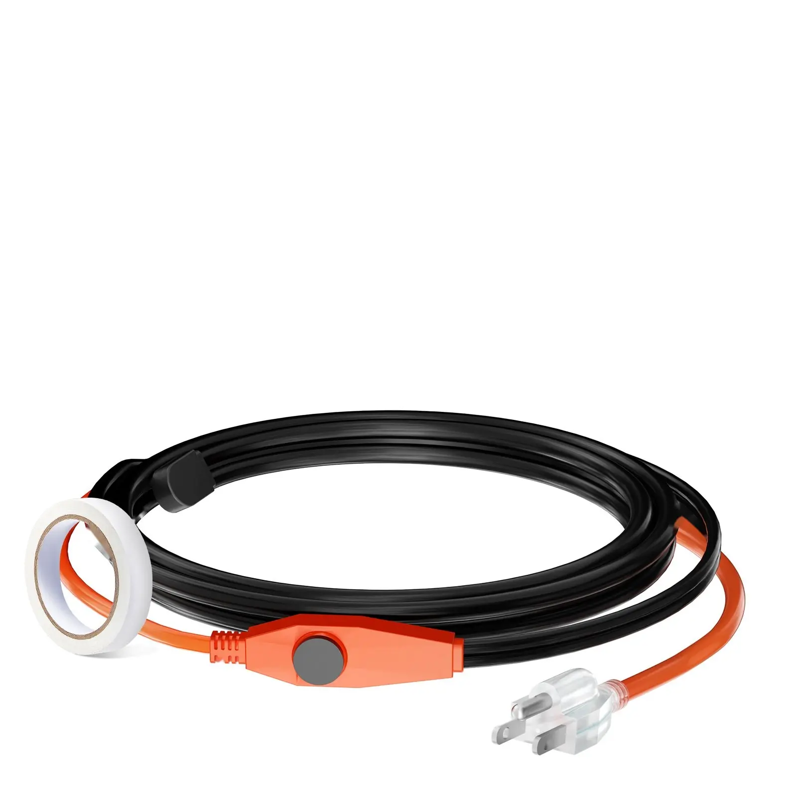 Pipe Heating Cable 6Ft 7W/Ft Self-Regulating Heat Tape for Pipes with Built-In Thermostat, Durable Electric Heating Cable for Freeze Protection and Temperature Maintenance, Suitable for Plumbing, Water Lines Indoor and Outdoor