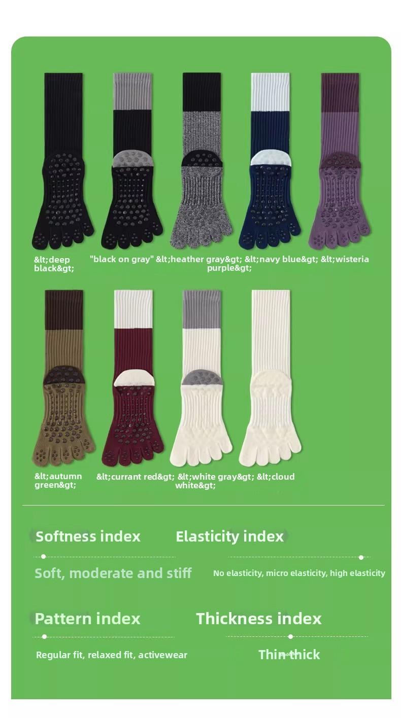 Women's Five Finger Yoga Socks, Non Slip ,Deodorizing Absorb Sweat Summer Indoor Sports ,Professional Fitness Pilates Mid Calf Socks,Non-Slip Toe-Separating Yoga Socks for Women - Cushioned Athletic Socks for#Yoga, Pilates, Barre & Gym Workouts
