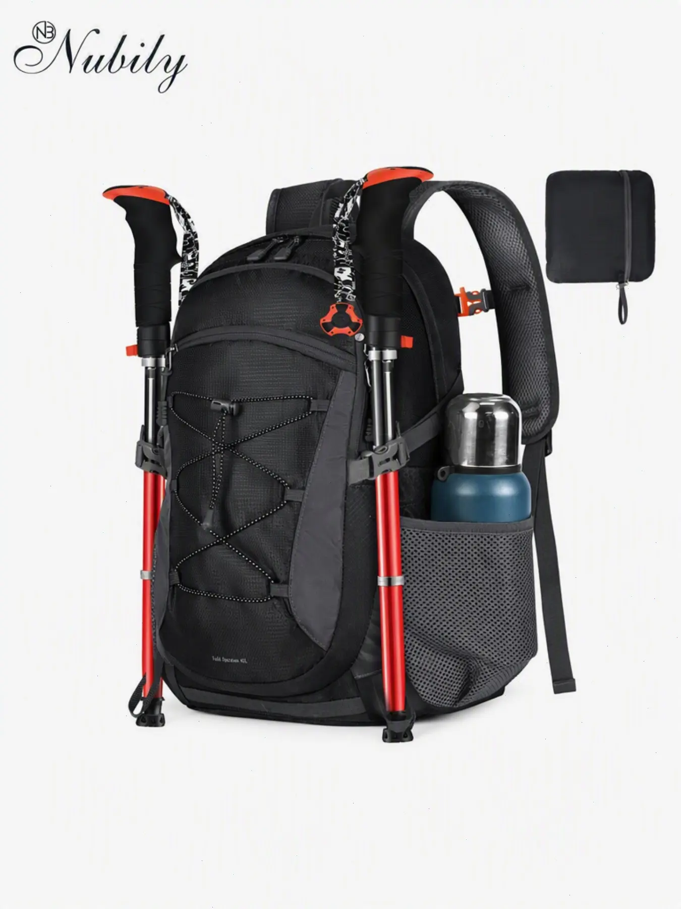 40L Waterproof Backpack for Men and Women, Lightweight Large Travel Backpack with Reflective Strips, Ideal for Hiking, Cycling, Climbing, and Traveling