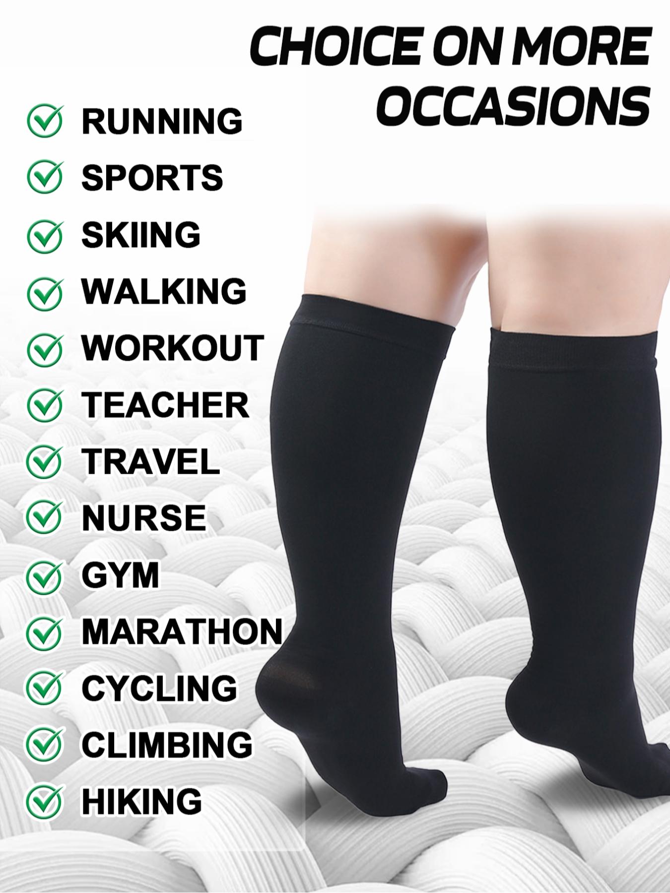 Compression Socks Set for Men & Women, 20-30mmhg Graduated Compression Stockings, Sporty Design, Moderate Fabric, All Season Use, Athletic Socks, Performance Socks, Sports Socks