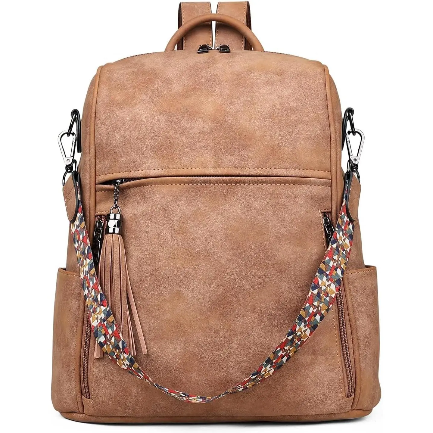 Leather Backpack for Women, 13 inch, Travel Work Bag |  Vegan Leather Backpack Fits 13 Laptop, Water Bottle Pocket