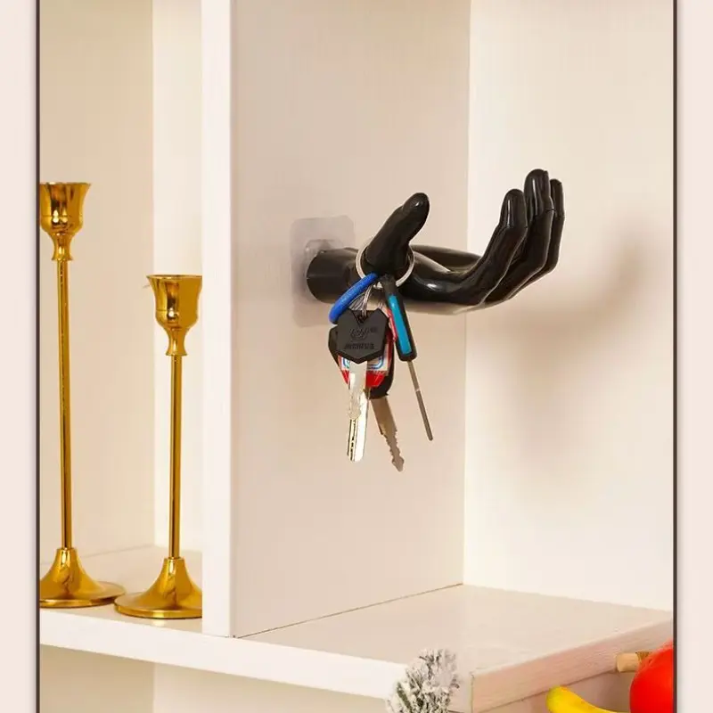 2 Creative Hand-Shaped Wall-Mounted Shelves, No Drilling Tennis Display Rack, 3D Hand Design Wall Storage Decor Hooks, Room Decor