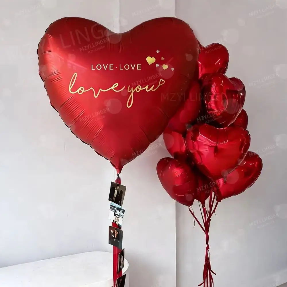 63-Inch Super Large 'love You' Balloon, 18-Inch Heart Balloon, Perfect for Valentine's Day, Anniversary, Birthday Decorations