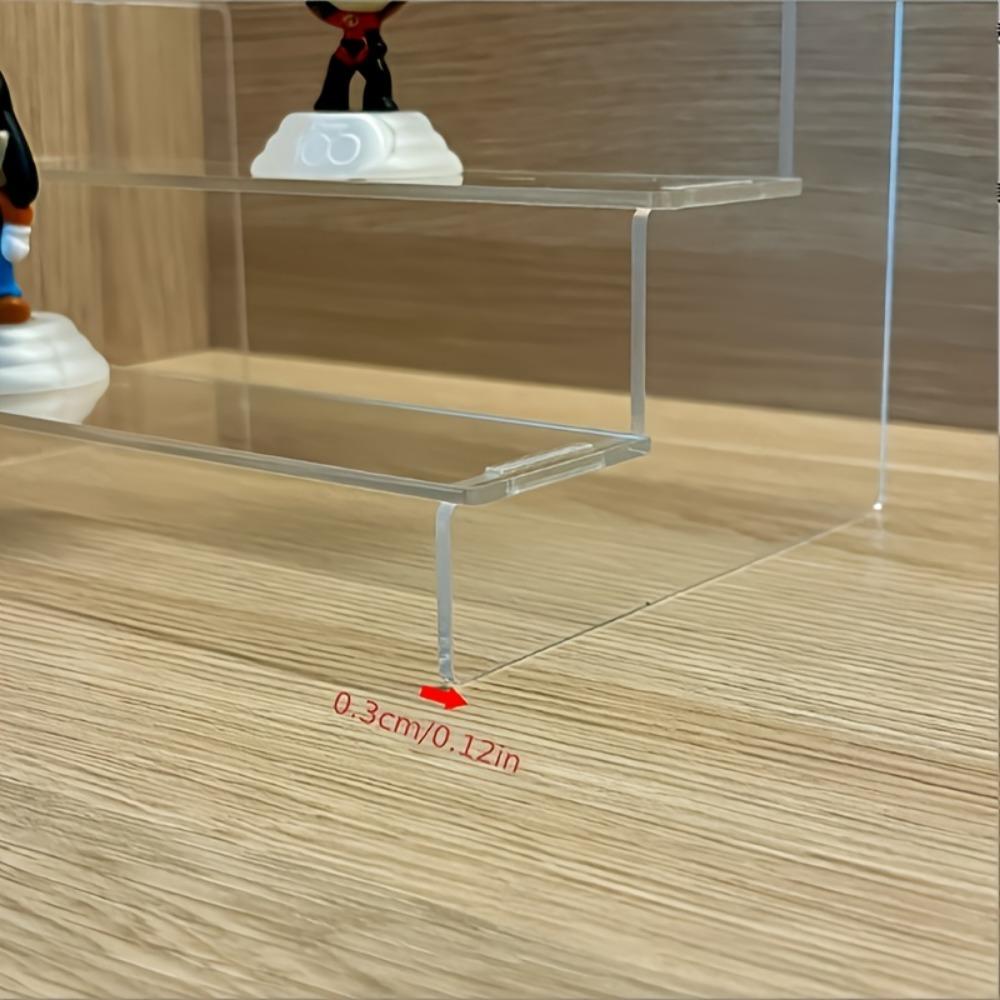 3-Tier Clear Acrylic Display Stand for Collectibles, 27 Inch Height with 3 Compartments, Sturdy Multi-Functional Modern Design, Acrylic Display Risers