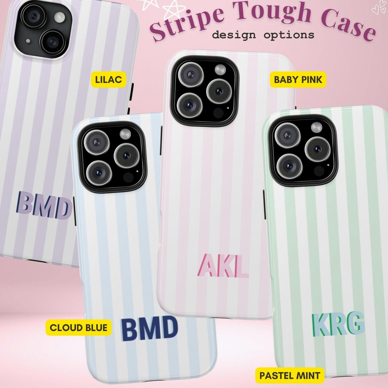 Monogram Initials Case for Smart Phone, Shadow Monogram Tough Phone Case with Initial Bridesmaid Gift Shockproof Protector