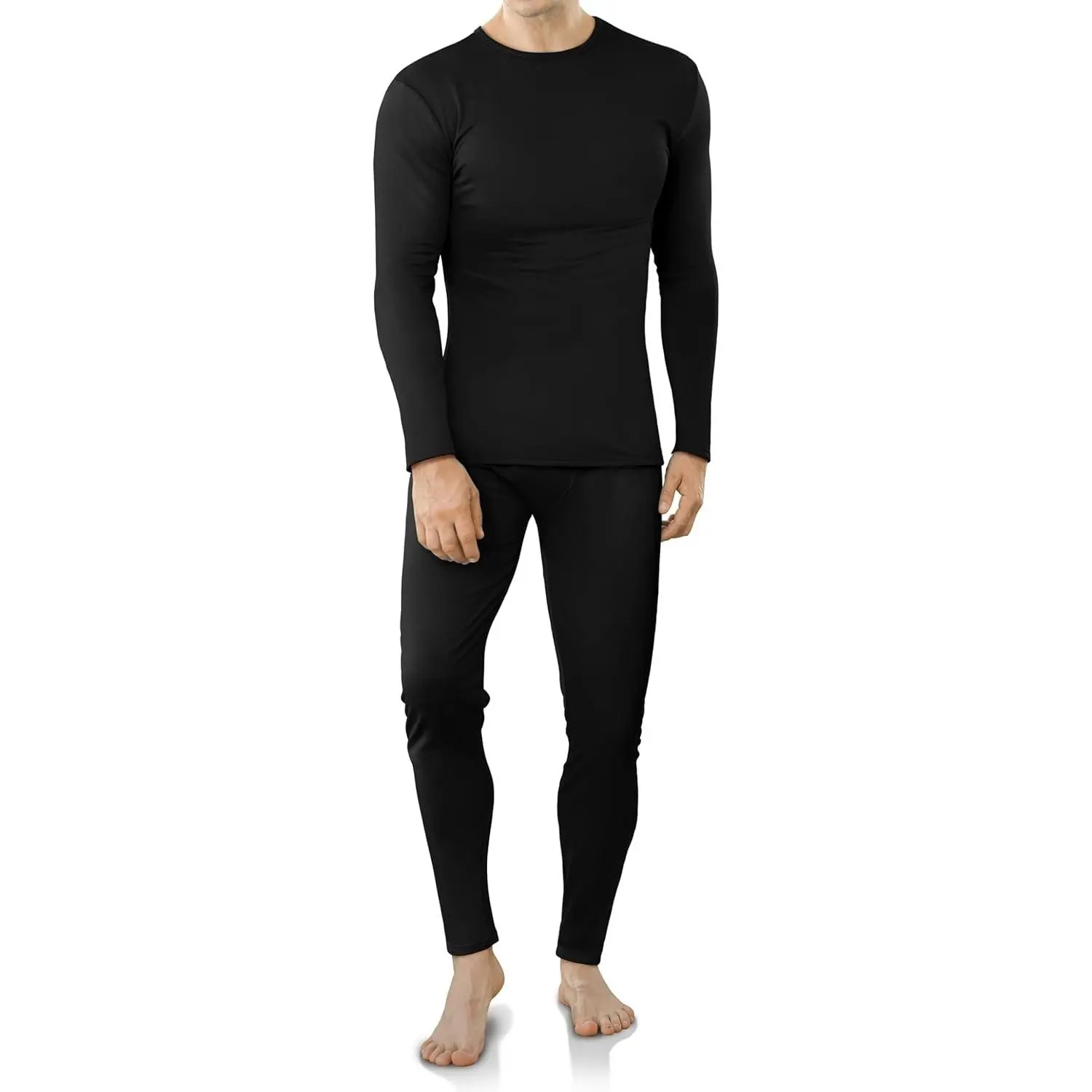 Men's Fleece Lined Thermal Underwear Set - Long Johns Top & Bottom Soft Base Layer for Winter(Gift)