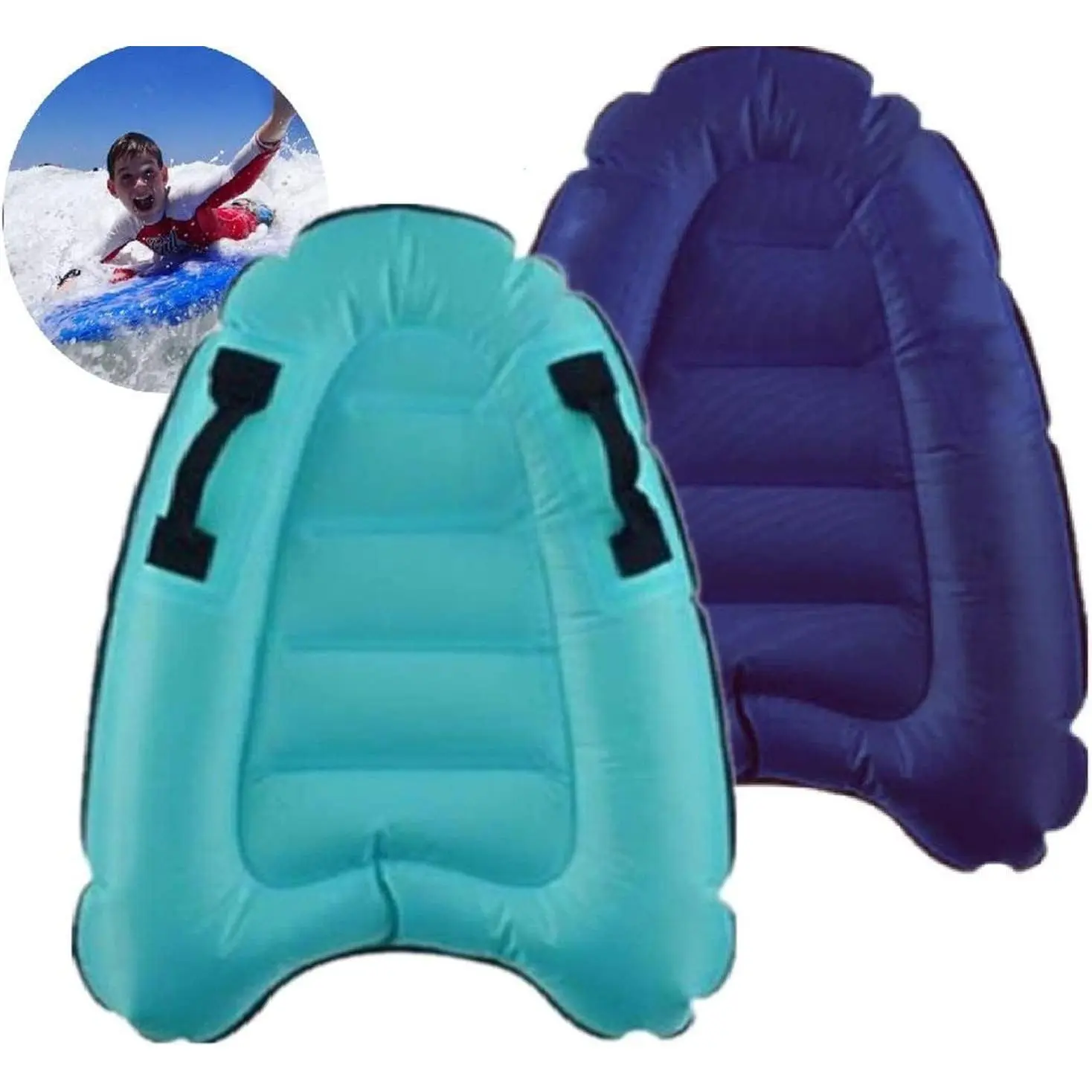 2 PCS Inflatable Body Board for Beach Surfing Slip & Slide Boogie Boards Sled Rider Swimming Pool Floating Summer Water Fun Toy for Kids and Adults