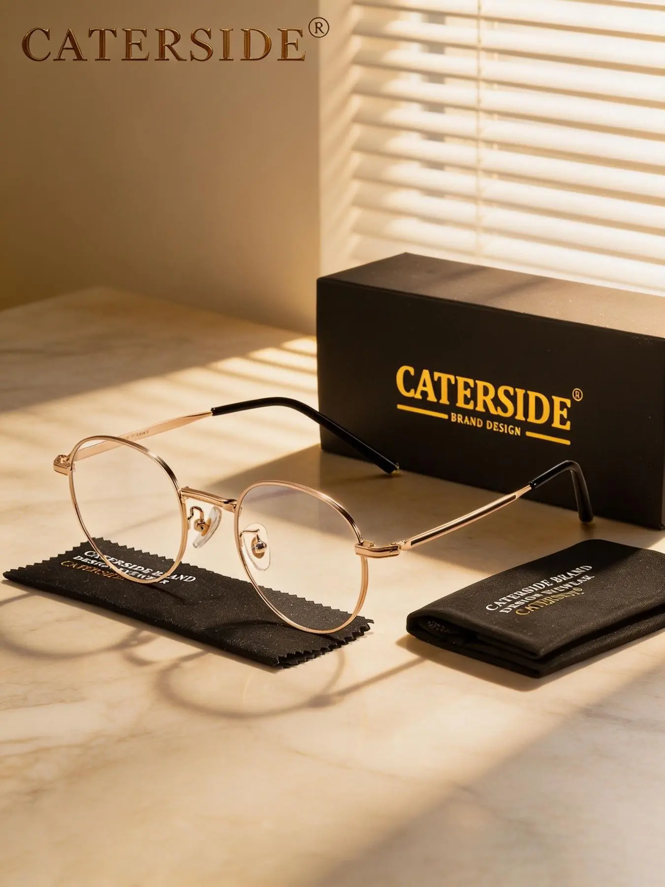 CATERSIDE 1 Count rwith Packaging — Ultra-light semi-titanium glasses, Lightweight Eyeglasses, lightweight comfortable versatile. Unisex oval non-prescription frames. Perfect for shopping, gifting, parties, street photography, fashion styling.