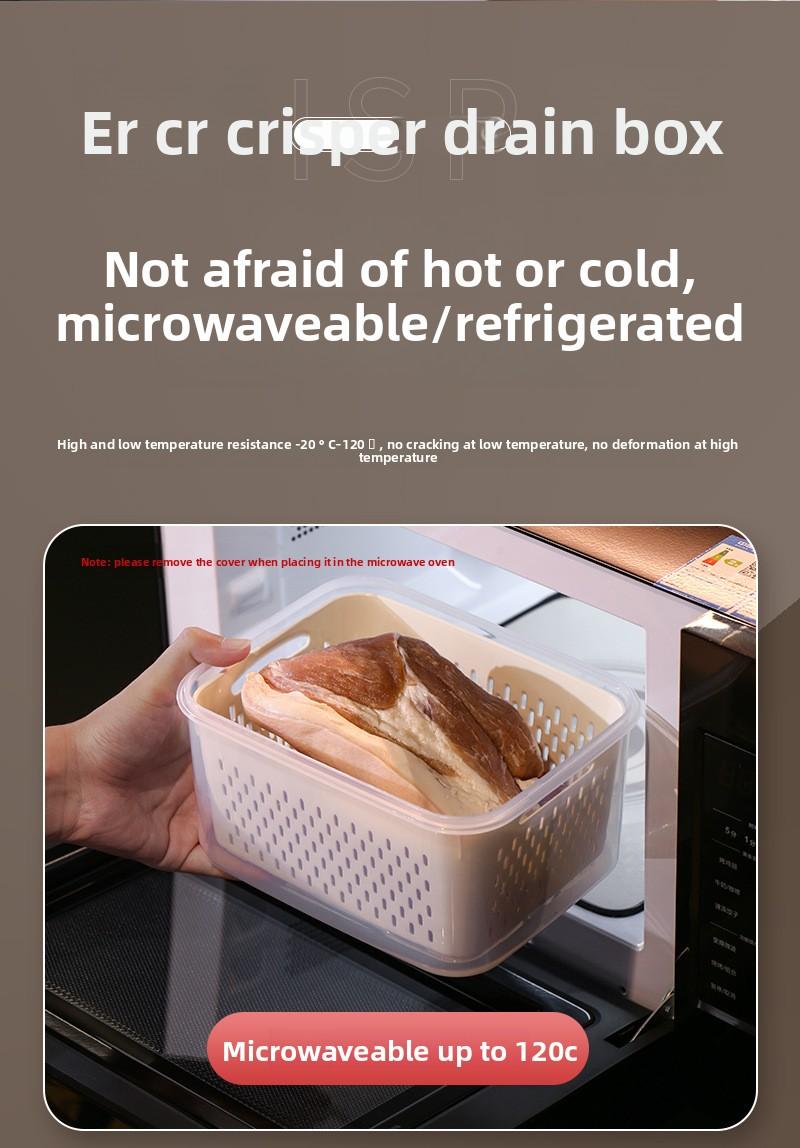 Multifunctional Crisper Box Set for Storage Drainage Microwaveable Airtight Leakproof Stackable Food Containers Ideal for Meal Prep Organization Foam Hinged Lid Container Sealing Bag Organizer with Cutter Compartmented Meal Prep Containers wrap bags fruit