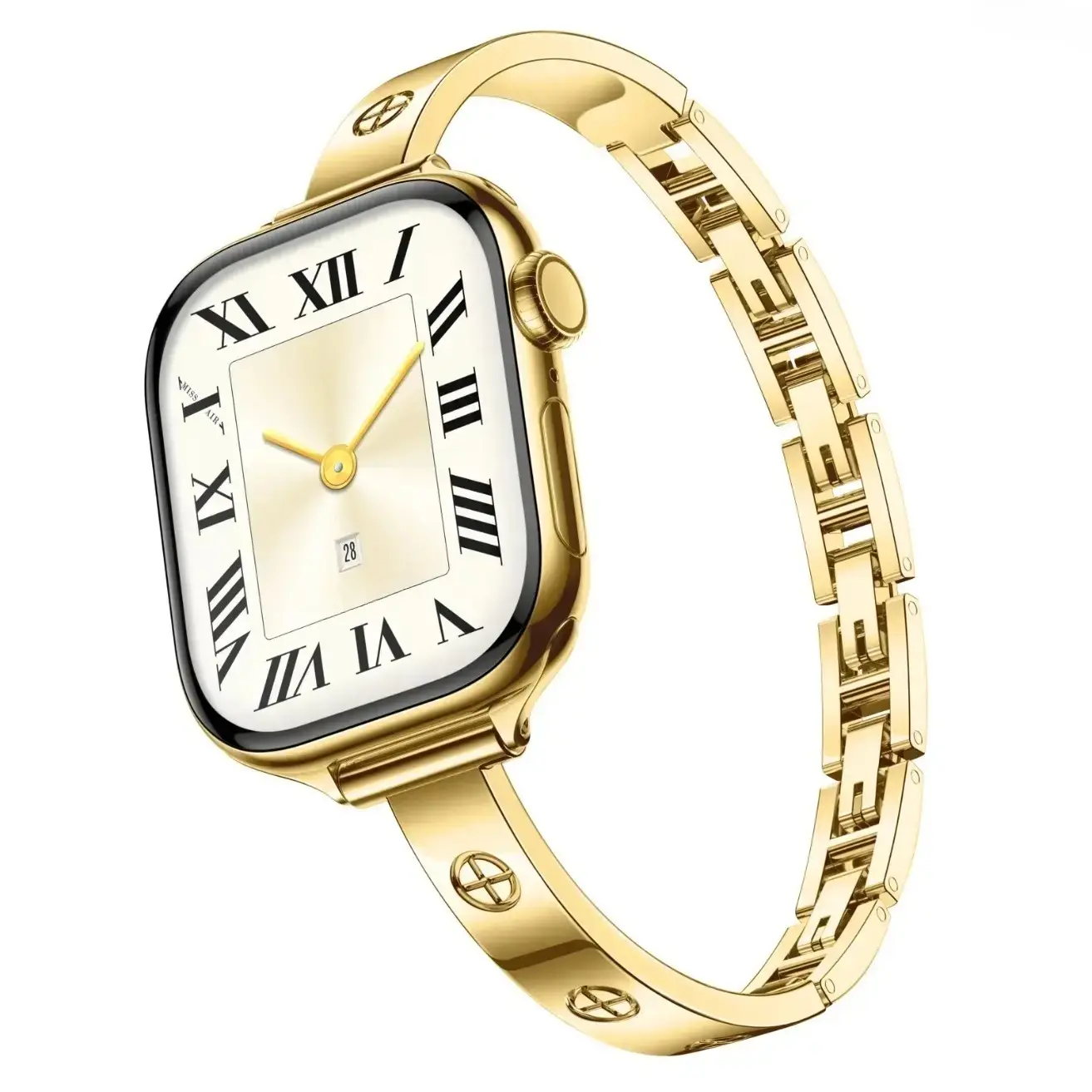 316L Stainless Steel Slim Bracelet Band for Apple Watch – Women's Love Series Metal Strap, Fits 38–49mm, Great for Summer Vibes & Everyday Rotation