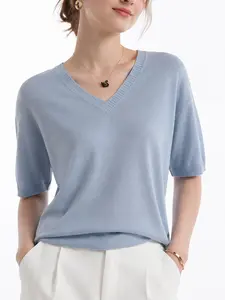 Women's Knitted Sweater, Plain Design, Medium Sleeve, Versatile Casual Wear, Perfect for Daily Use & Layering, Knitwear