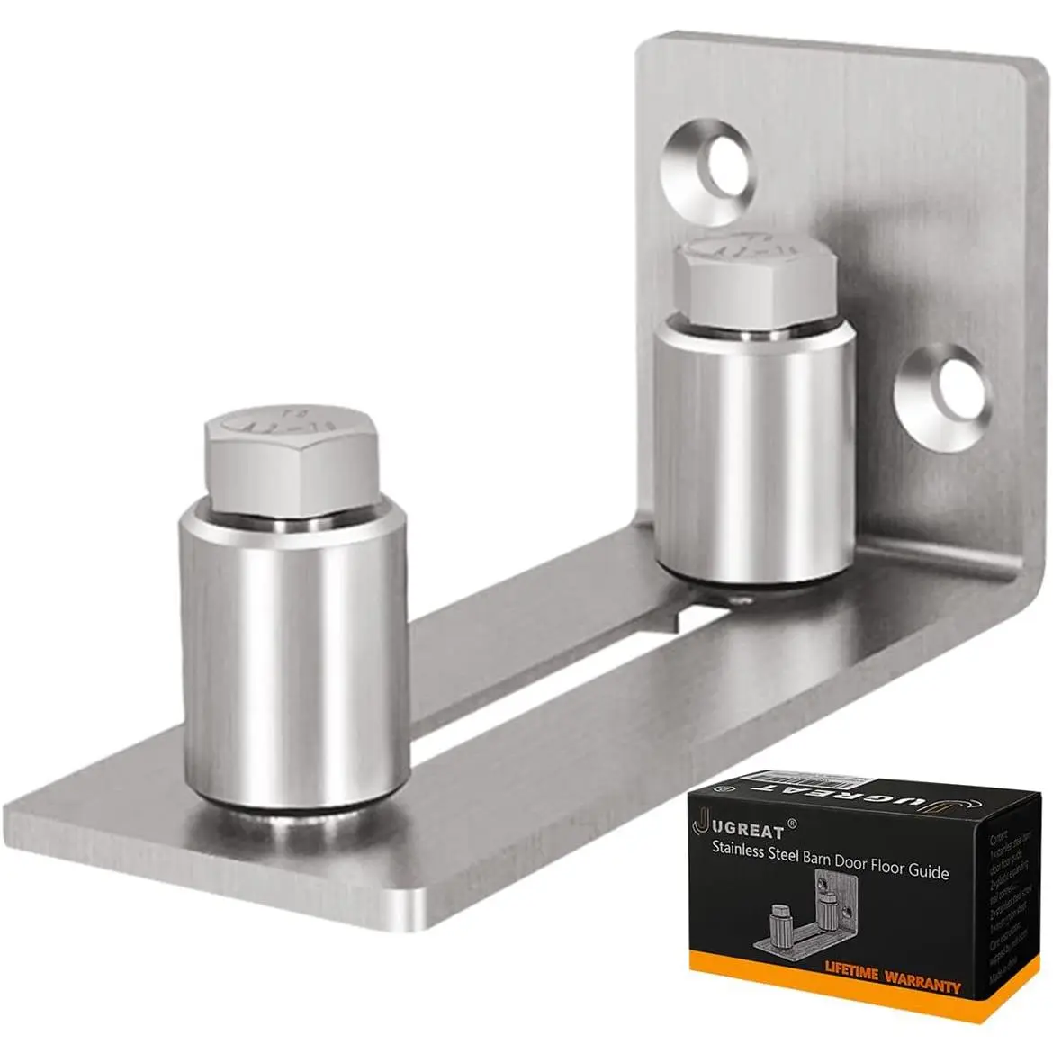 Stainless Steel Roller-Type Sliding Door with Floor Guide Set - 1 Pack for Home Entryways