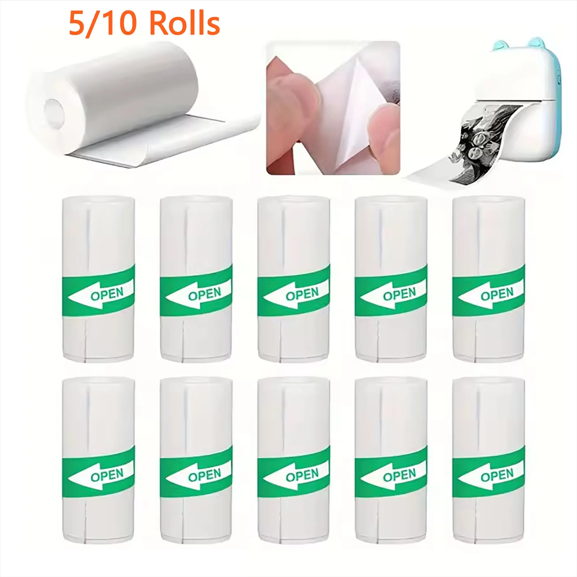 Mini Printer Thermal Stickers, Paper, Self-Adhesive Sticky Labels 57*25mm, Suitable for Portable Inkless Mini Printers, Photos, Notes, Learning, DIY, Label Printing, Roll Labels