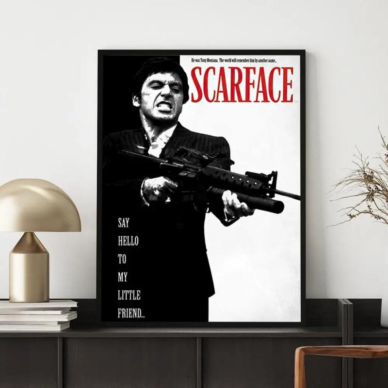 Movie S-Scarface Poster Versatile Waterproof Wall Decor Self Adhesive Perfect for Any Room & Ideal Gift Themed movie poster film memorabilia poster Movie related poster home decor wall art modern poster