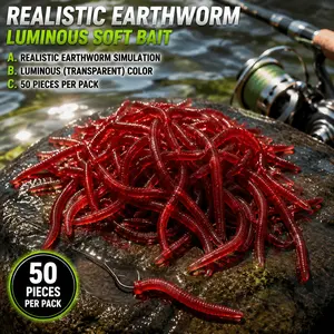 Glow-in-the-Dark Fishing Lure Set: Realistic Fish-Scented Soft Baits, Worms, Flies & Minnows for Freshwater Saltwater Fishing. Waterproof Fluorescent Design, All-Day Lake River Ocean Use.