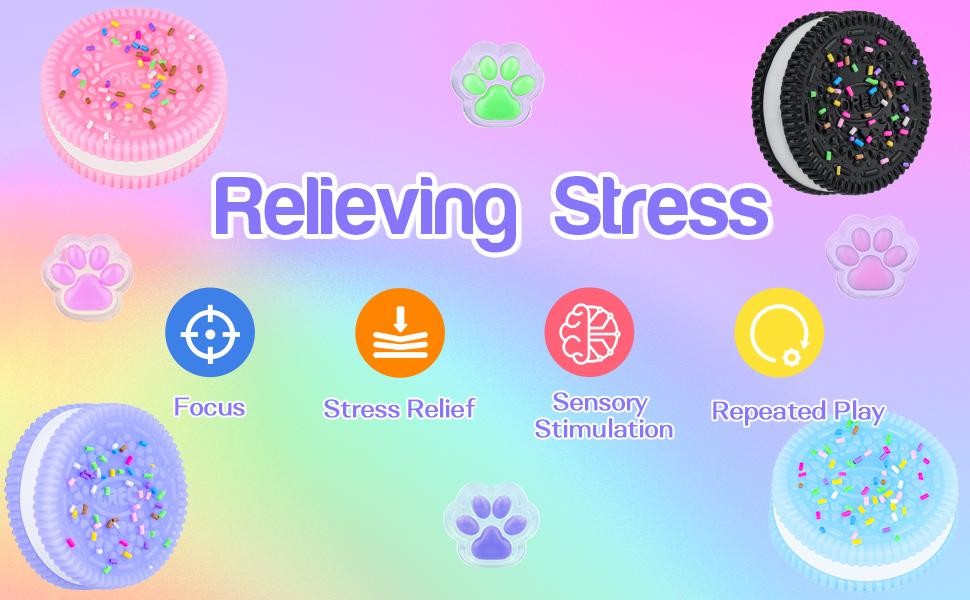 Squishy Fidget Toys,Cookie Taba Squishy Toys,Ultra-Soft Stress Relief Toys for Kids Adult,Sensory Toys with Cute Design,Anxiety Relief Party Favors