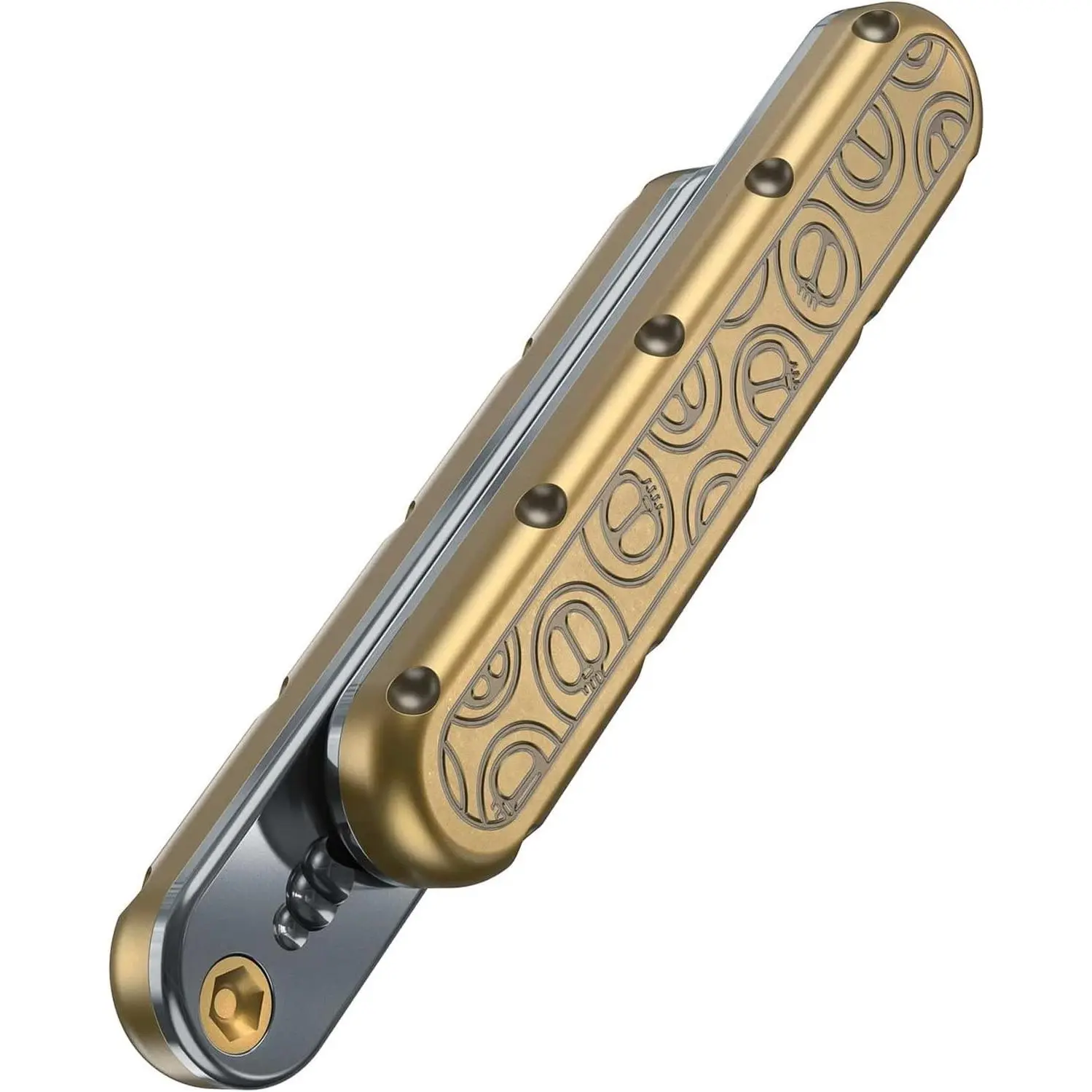 Metal Fidget Slider for Adults - Anxiety and Stress Relief ADHD Autism Magnetic Cool Office Gadgets Clicker Toy (Bronze)