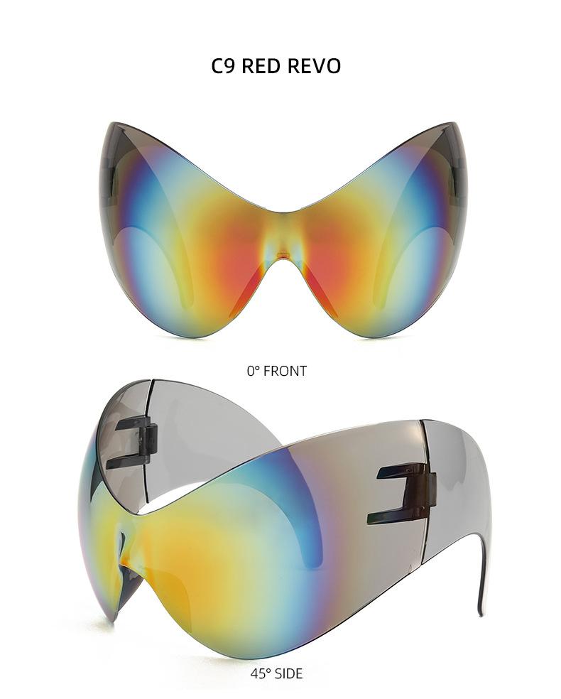 Future technology sense oversized punk sunglasses cross-border Y2K one-piece personalized sunglasses