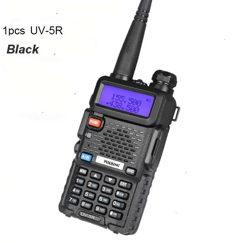 1PCS  baofeng UV-5R walkie-talkie, 5W amateur handheld, dual-band, dual-segment, USB rechargeable two-way radio, equipped with 1800mAh lithium-ion battery suitable  outdoor sports, hunting, camping, emergency use, survival gear. Supports CHIRP.