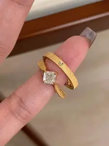 New Geometric Starburst Rings for Women, Elegant Stackable Rhinestone Rings, All Seasons Fashion Jewelry Set