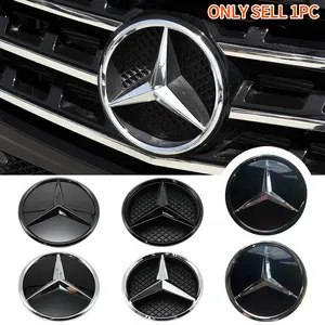Mercedes-Benz Star Emblem Front Grille Badge, Fits W204 & W205 Models, Car Accessories Upgrade Kit, Enhance Your Vehicle Style