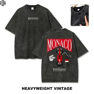 Monaco Grand Prix Vintage Washed Tee 90s Men's Graphic Tee t Shirts Funny Graphic Tee Good Graphic Tees Graphic Tees Streetwear Outfits Men Vacation Outfits Oversized Tshirt Men Men's and women's T-shirts: Unisex cotton T-shirts: Unique gift T-shirts