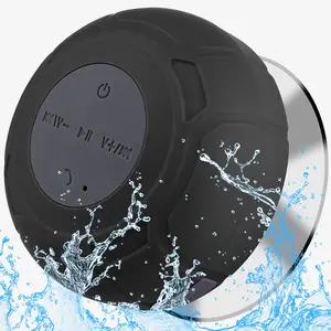 Shower Speaker Portable  Water-Resistant Speaker Suction Cup,-in Mic Gifts for  Speakerphone for  Phone Tablet Bathroom Kitchen - Black