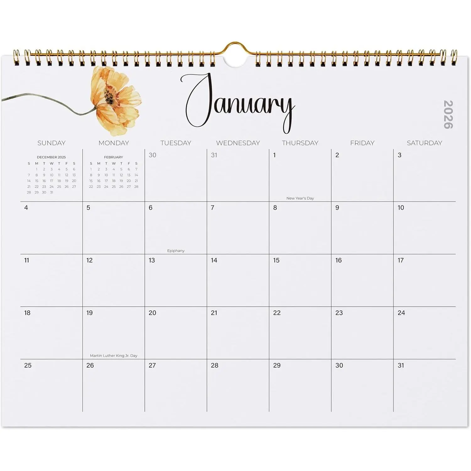 2026-2027 Wall Calendar, 18 Monthly Calendar Runs from January 2026 to Jun 2027, 15" x 12", Wirebound, Monthly Planner for Home & Office Organization