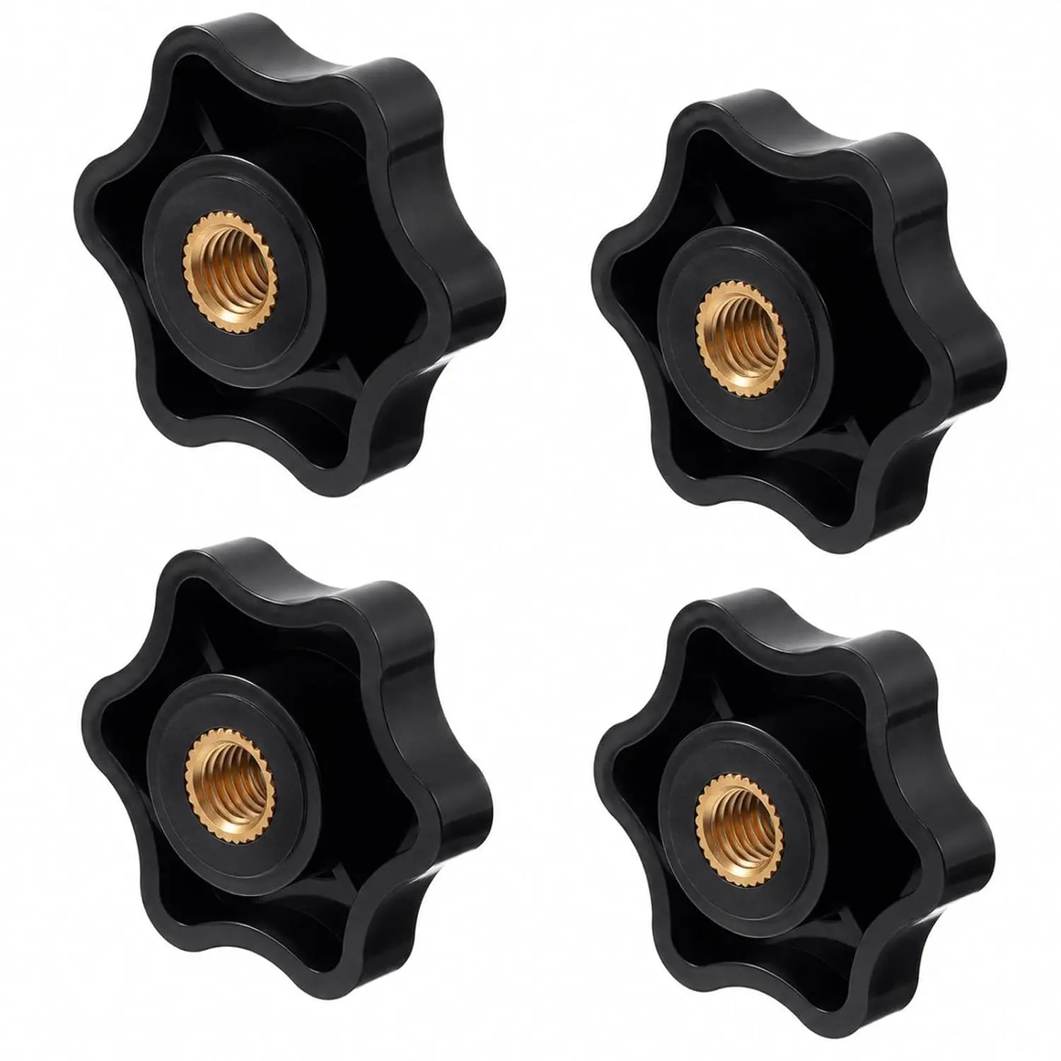 1/4-20  Knobs, 4 count 1/4-20 Knob, Black Nylon Screw- Threaded Knobs Nuts 6- Shape Nut Knob
