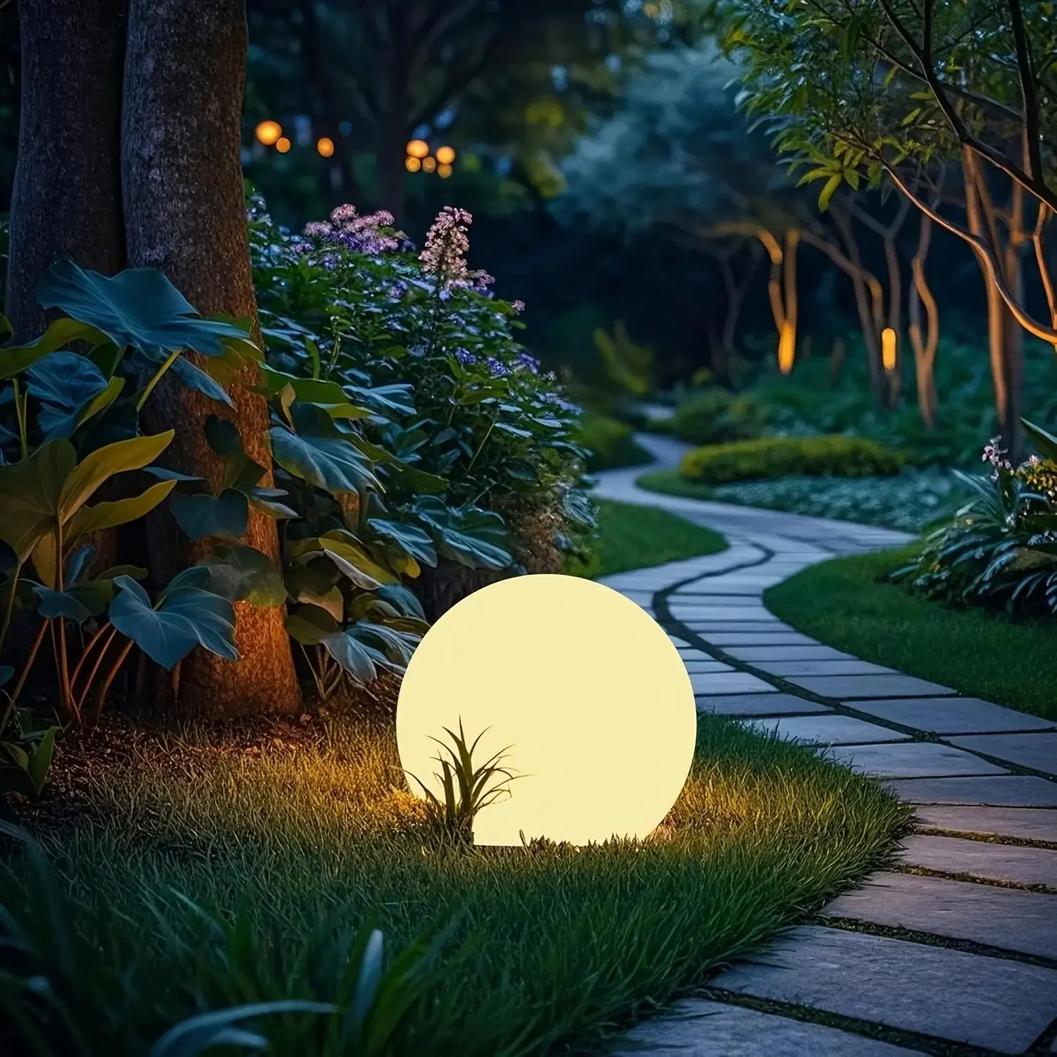 Outdoor Garden Lawn Lights, Waterproof Solar Ball Lamp with Remote, 16 RGB Color Changing Landscape Lighting, Patio Path Decor
