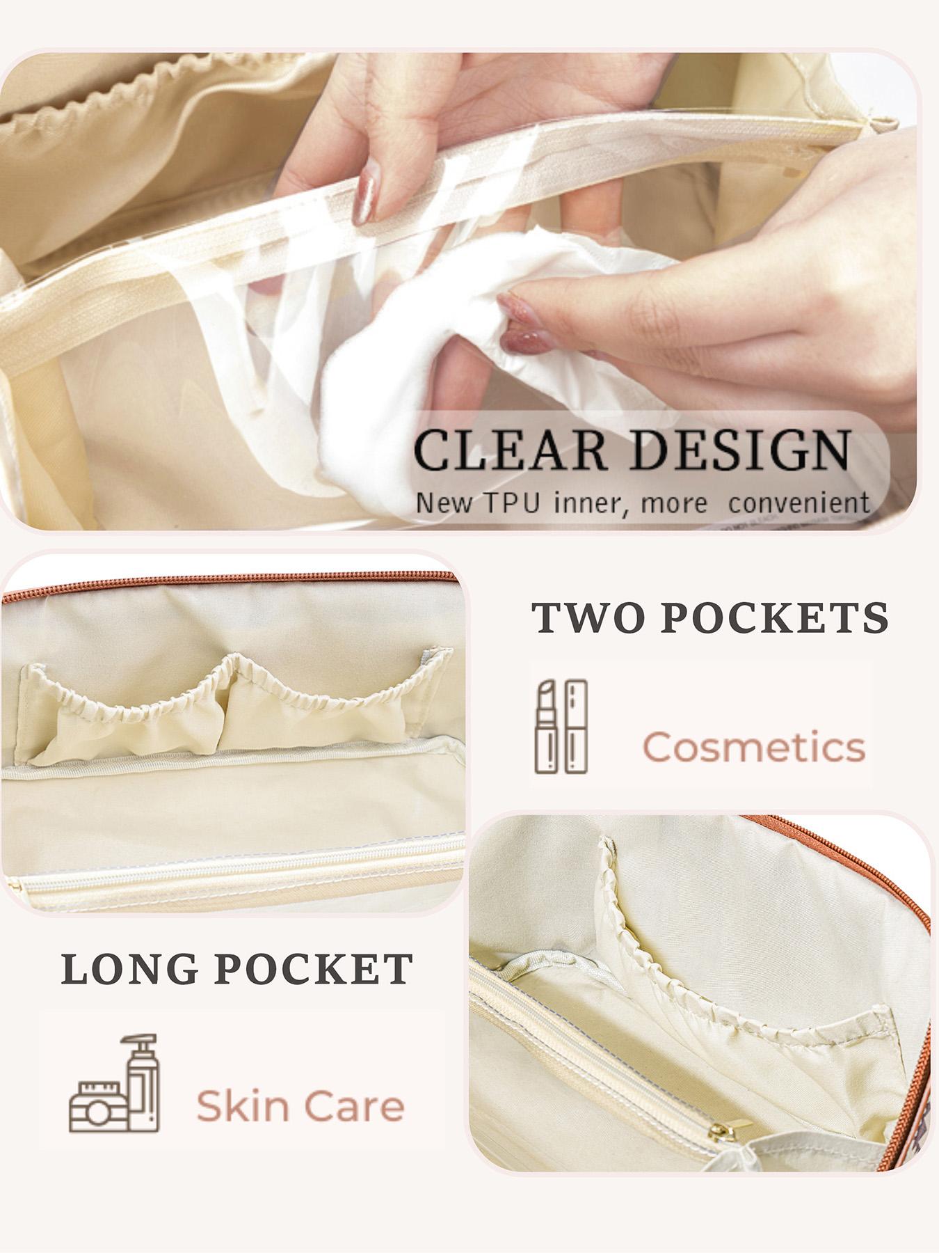 Bohemian Style Colorful Ethnic Pattern Compact Makeup Bag, Casual Trendy Waterproof Cosmetic Storage Bag, Versatile Zipper Makeup Bag for Women & Girls for Travel Use, Travel Cosmetic Bags, Makeup Organizer Pouch