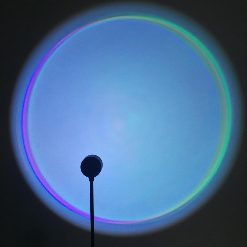 USB Powered 7 Colors LED Selfie Light, Portable USB Selfie Ambient Light, LED Sunset Projector Night Light, Selfie Background Light