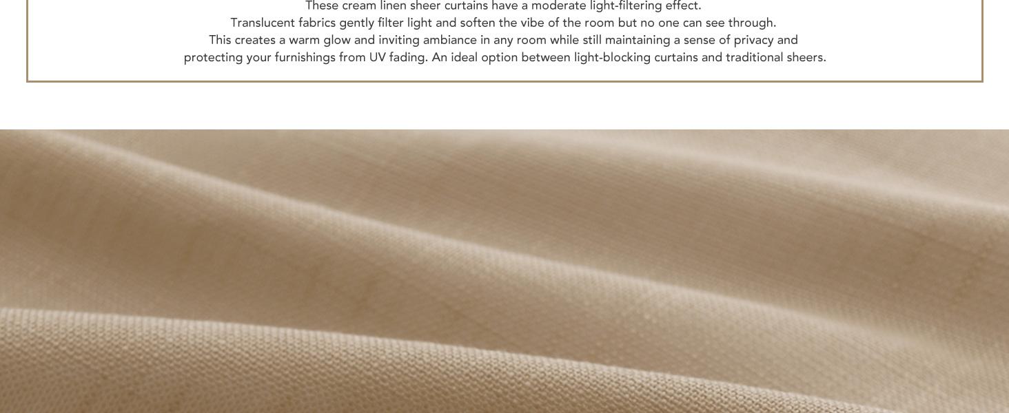 Tan Semi Sheer Curtains 108 Inches Long 2 Panels Set Back Tab Loop Pocket Linen Blend Boho Large Window Curtain Extra Long Light Filtering Drapes High Ceiling Drape for Living Room 40x108