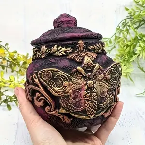 Resin Butterfly Gothic Vase Statue, Witch Bottle Decorative Ornament, Painting Totem Decoration, Home Office Gift