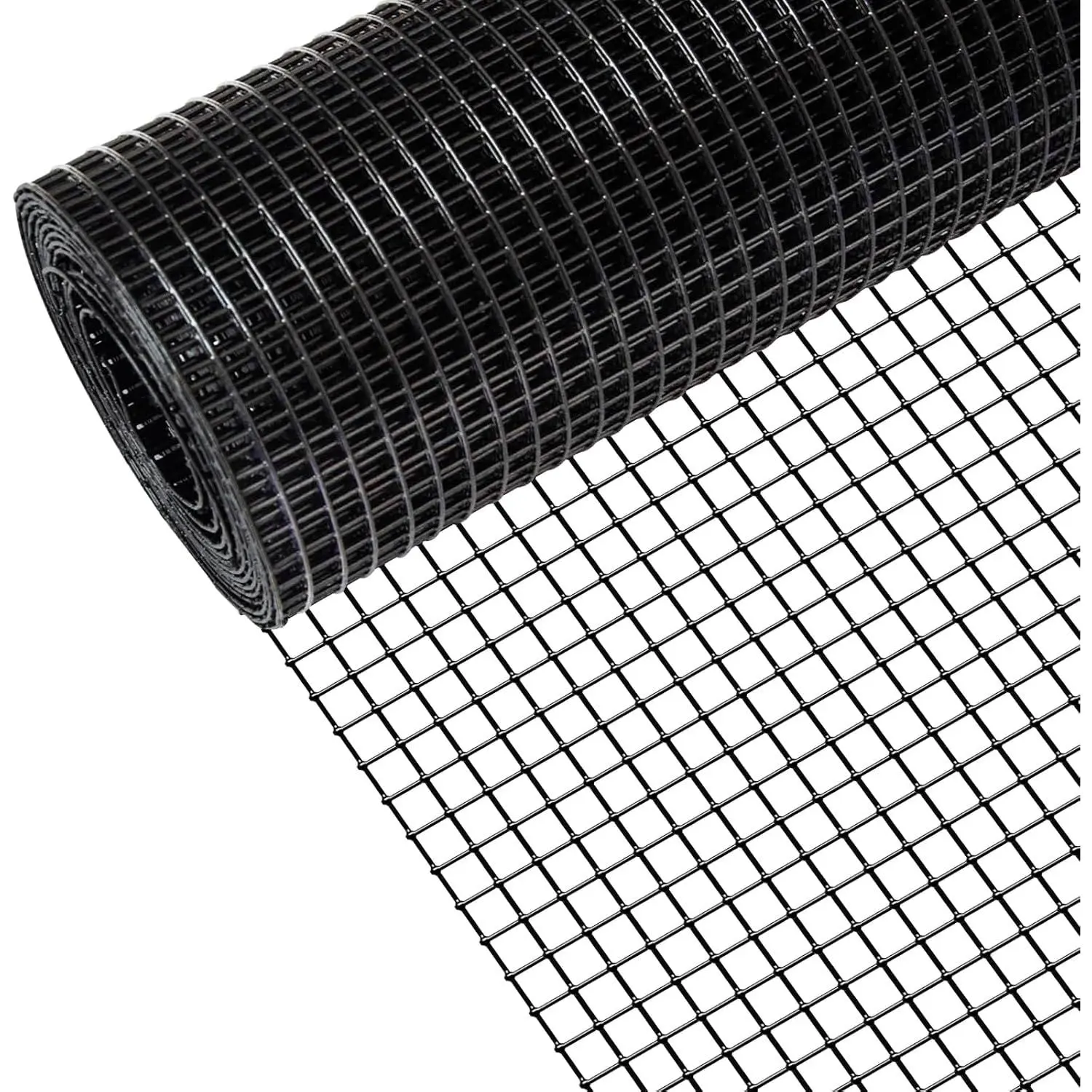 YANSERY 48" x 100' 1/2inch Hardware Cloth, Black Vinyl Coated Chicken Wire Fence Galvanized Welded Mesh Roll for Home Garden Rabbit Cage