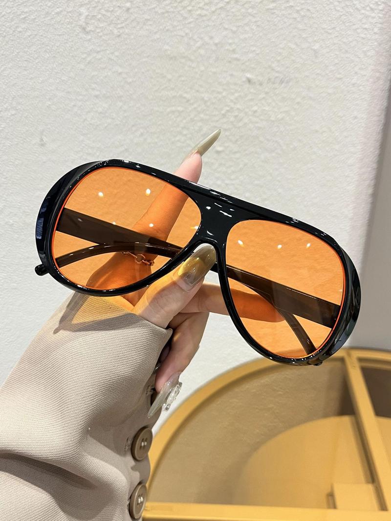 1PC Oversized Vintage Square Fashion Glasses – High-End Street Style Sunglasses for Women, Trendy Party & Beach Eyewear, Casual Summer Travel Accessories