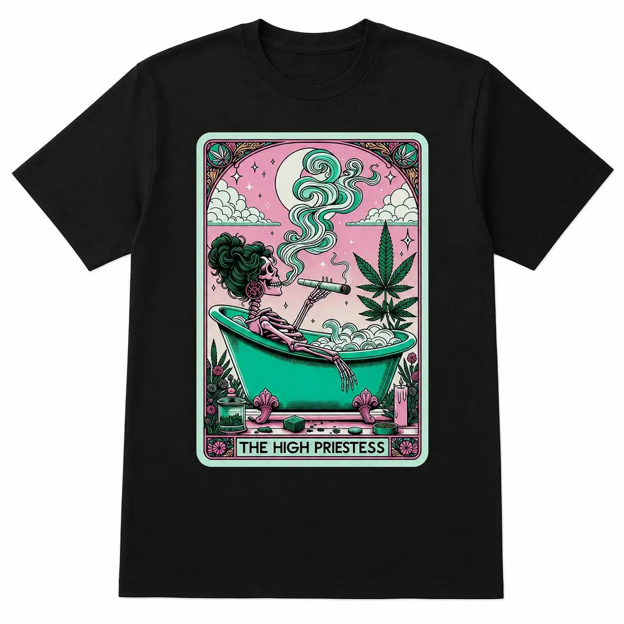 🔮💀 The High Priestess Tarot Card T-Shirt, Funny Skeleton Graphic Tee, Witchy Mystical Shirt, Tarot Lover Mom Tee, 100% Cotton, Unisex Fit, Ships from USA
