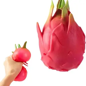 Creative Stress Relief Toy, Fidget Squeeze, Realistic Dragon Fruit Squeezing Fun, Kids' Dough Squishing Game, Anxiety Relief, Perfect Gift for All Holidays