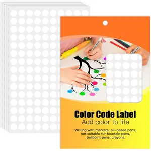 1500 count 1/2 Inch Round Color Coding Dot Labels - 10 Sheets White Dot Stickers for Organizing Files, Inventory, Classroom Supplies