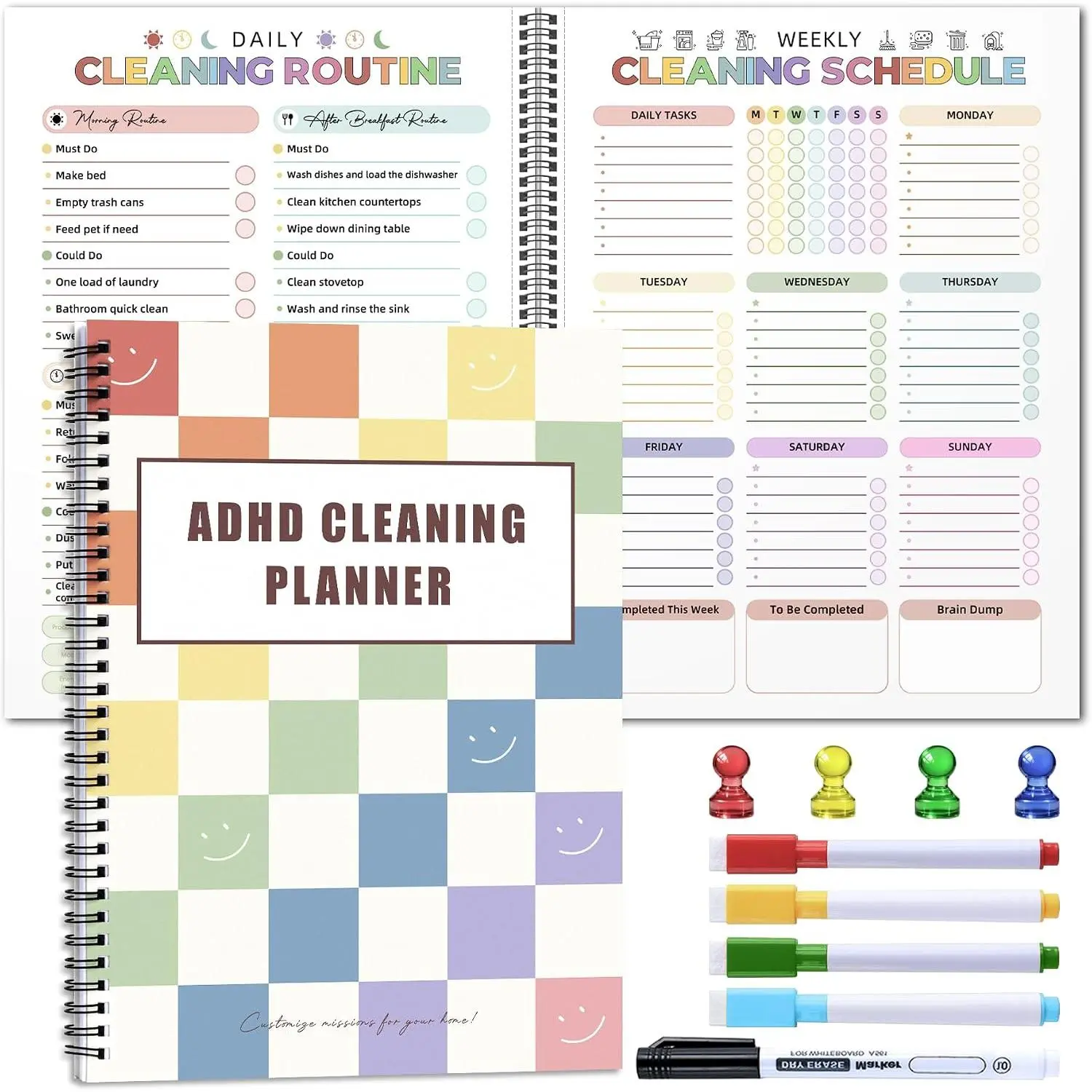 Cleaning Planner for Adults-   Clean Planner for Adults Women with Cleaning Schedule Checklist - 2026 Daily Weekly Monthly Organizing Planners for Tidy Minds