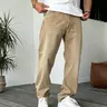 European and American Classic Style Clean Fit Casual Fashion Denim Jeans, Vintage Washed Loose Straight Leg Pants, Casual All-Season Wear