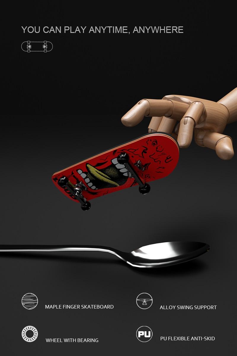 Pro Wooden Fingerboard DIY Kit| 5-Ply Maple Deck & High-Speed Bearing Wheels| Premium PU Grip Tape Mini Skateboard Desk Toy
