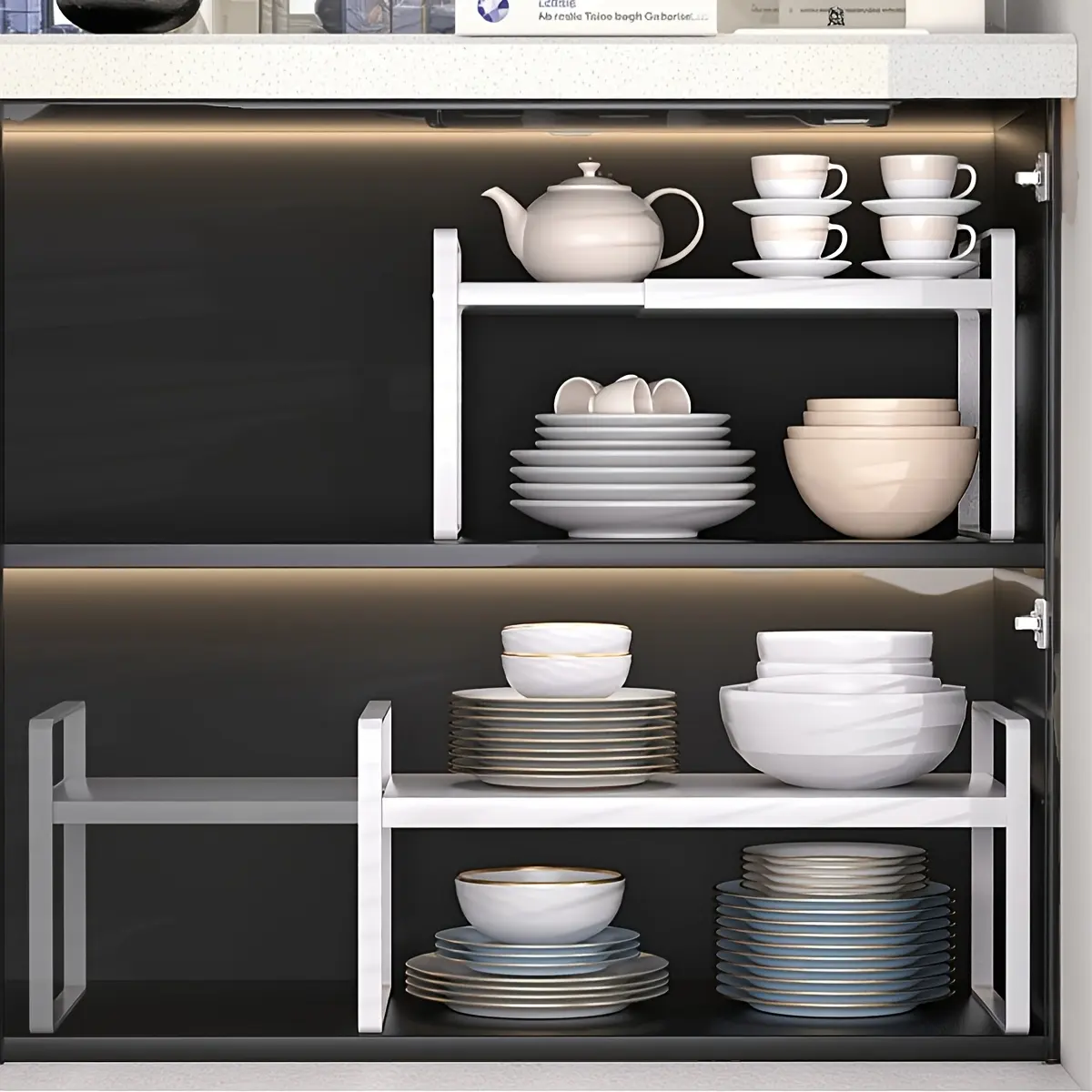 Adjustable Kitchen Storage Rack, Multi-Functional Organizer for Cabinets, Space-Saving Thickened Stable Shelf, Ideal for Spice Bottles, Kitchen Organization