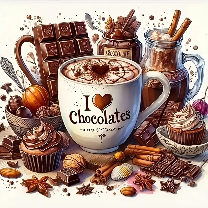 6 Inch Chocolate Coffee Dessert Vinyl Sticker Perfect for Car Laptop Phone Window Glass Metal Ceramic Smooth Finish Reusable Decal